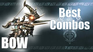 Monster Hunter World MHW  The BEST Bow Combos Guide [upl. by Hgielsa]