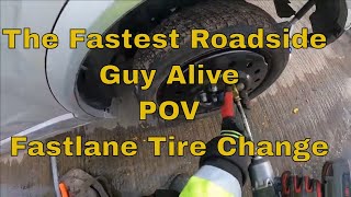 Roadside Assistance Business POV Fastlane Highway Tire Change [upl. by Nessa889]