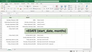 How to Use EDATE function in Excel  Office 365 [upl. by Mixie]