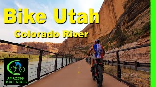 15 Minute Virtual Bike Ride  Moab  Goose Island Trail  Utah  Cycling Workout  Travel Video [upl. by Nallid]