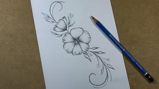 Drawing beautiful flower tattoo designs step by step  Hihi Pencil [upl. by Aryan]