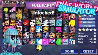 ALL CHARACTERS UNLOCKED  FNAF World Simulator [upl. by Tharp]