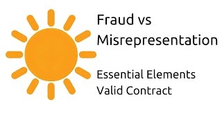 Fraud vs Misrepresentation  Other Essential Elements of a Valid Contract  CA CPT  CS amp CMA [upl. by Pratt664]