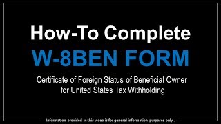 How to Complete W8BEN Form [upl. by Moor]