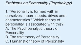 Freshman Psychology questions Chapter 6  Personality [upl. by Attevaj]