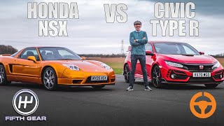 Honda NSX vs Civic Type R  Shootout OLD VS NEW  Fifth Gear [upl. by Eeima]