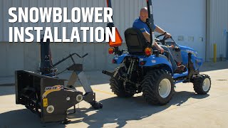 How to Install a ThreePoint Snow Blower onto a New Holland Tractor  Burnips Under the Hood [upl. by Doniv]