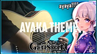 KAMISATO AYAKA THEME on Fingerstyle Guitar Cover Genshin Impact 20 Inazuma [upl. by Eillah]