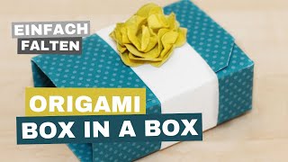 ORIGAMI Box in a Box Verpackung aus Papier basteln [upl. by Cherilyn]