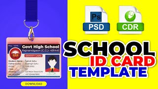 Download School Id card template  School Identity card psd and cdr file  freehindidesign [upl. by Vaules]