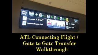 ATL Airport – Connecting Flight Gate to Gate transfer Walkthrough using the Plane Train [upl. by Aidnis310]