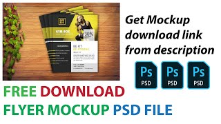 Download Flyer Mockup PSD file for free How to download mockup file for free [upl. by Marcell]