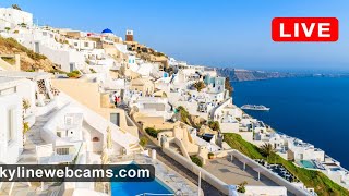 🔴 Recorded live footage webcam from Santorini  Greece [upl. by Eetnwahs]